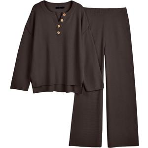 Women's 2 Piece Lounge Sets Oversized Slouchy Matching Cozy Knit Sets,  Size M