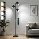 4000LM LED Tree Floor Lamp, 36W Super Bright Reading Lamp with Remote, Dimmable Tall Standing Light with 3 Rotatable Heads & 6 Color Temperatures, Modern Floor Lamps for Living Room Bedroom Office