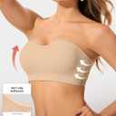 ProKloud Strapless Push Up Bras for Women Wireless Bandeau Bra Non-Slip Silicone Tube Top Padded Convertible Bralette, Size L