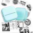 M02L Mini Printer Sticker Maker - Inkless Printer with 1 Roll Non-Adhesive Paper, Sticker Printer Machine for IOS + Android, Bluetooth Thermal Printer for Organizing Office Documents Printing