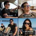 JASPIN Bluetooth Smart Glasses-Blue Light Glasses for Men and Women-Open Ear Sound Mic & Speakers Voice Assistant-Remote Control Photo Taking