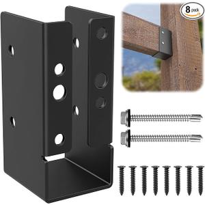 2"x4" Concealed Joist Hanger-8Pcs,Outdoor Concealed-Flange Hanger,Concealed Mount Joist Hangers,for 2"x4" Wood Rail,Beam Swing,Handrail,Fence