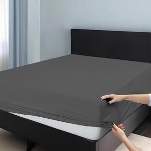 RV Bunk Size : 48 X 75 Fitted Sheet Ultra Soft 1800 Microfiber Deep Pocket Fits Up to 16 Mattress Wrinkle & Fade Resistant Single Fitted Bottom Sheet Only (Gra)