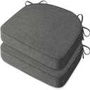 MineCozy Chair Cushions for Dining Chairs 2.5" Thickened Indoor Kitchen Seat Cushions Set of 2 Non Slip Seat Pad with Washable Cover and Ties (17" x16", Dark Grey)