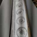 IZORRO Bathroom Light Fixture White, White Glass Shade 46-Inch 6-Light