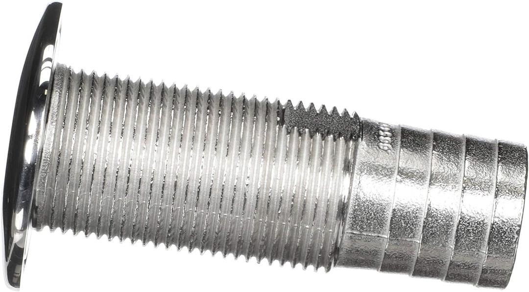 Attwood Stainless Steel Barbed Standard Length Straight Thru-Hull (One Size)