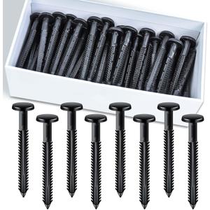60Pcs 3 Inch Vinyl Shutter Fasteners, Black Window Shutter Panel Pegs Shutter Screws Lok Pins Plastic Shutter Spike Anchors for Installing Decorative Exterior Wood Aluminum Vinyl Shutter