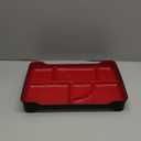 Restaurantware Bento Tek 14 x 9.1 x 2 Inch Compartment Lunch Plates 1 Japanese Style Adult Lunch Plate - With 5 Compartments Reusable Black & Red Plastic Separated Meal Plate For Hot & Cold Food