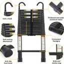 RIKADE Telescopic Ladder, 20.34FT Aluminum Telescoping Ladder with Stable Hook and Non-Slip Feet, Portable Extension Ladder for Household and Outdoor Working, Max Load 330lbs, Black