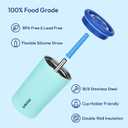 Candy Tumbler, 25 oz Kids Insulated Stainless Steel Water Bottle with Spill Resistant Silicone-Metal Straw and 2-in-1 Lid, BPA-Free, Cup Holder Friendly, Dishwasher Safe, Ocean Blue