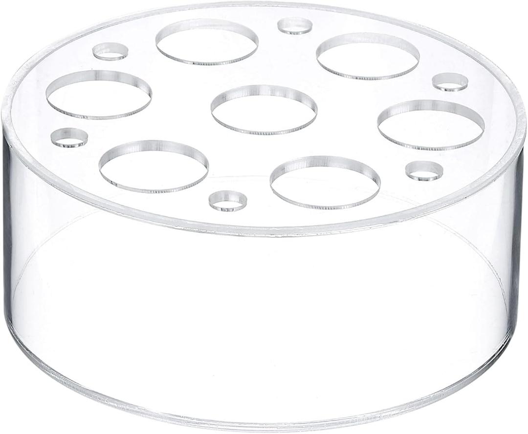 uxcell Acrylic Flower Vase, 6 Inch Round Floral Centerpiece with 7+6 Holes for Dining Table, Round Flower Vase for Centerpieces Weddings Party Home Decor