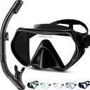 Snorkel Set, Snorkel mask 180 Panoramic Wide View, Anti-Fog Scuba Diving Gear, Professional Snorkeling Gear for Free Breathing,Swim, Diving, Anniversary Birthday Gifts for Women Mom Men Dad