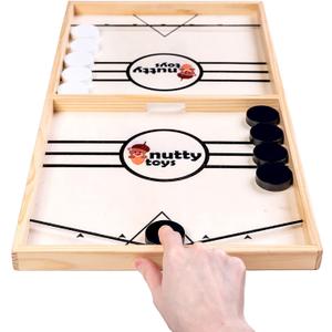 Nutty Toys Sling Puck Family Game XL - Fast & Rapid Tabletop Table Battle, Top Xmas Gift 2026, Unique Kids & Adults Christmas Stocking Stuffer Idea, Best Teenage Girl, Teen Boy & Tween Holiday Present