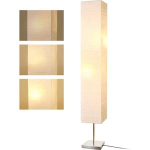Modern Floor Lamp, Dimmable 3 Levels Brightness Paper Tall Lamp Standing Lamps with Lampshade, 55'' Minimalist Floor Lamps for Office, Kids Room, Reading, Home Decor (Off White)