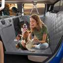 Truck Back Seat Extender for Dogs, Dog Seat Cover Back Seat Supports 420lbs, Hard Bottom Pet Seat Covers for Crew Cab Trucks, Dog Hammock for F150, RAM1500, Sierra, Tundra, Silverado, Titan Grey