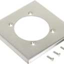 Leviton 2-Gang Power Receptacle Wallplate, Flush Mount, Standard Size, Device Mount, 302 Stainless Steel, S701-40