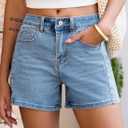 Sidefeel Women's Jean Shorts High Waisted Stretchy Casual Side Seam Denim Shorts