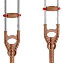 Loyoda Adjustable & Shock-Absorbing Crutch with Dual Height Adjustment, Under Arm Crutches for Adults & Kids 4'3" to 6'3"，Ergonomic Handle & Durable Rubber Tip for Maximum Comfort and Support