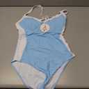 ANRABESS Women One Piece Swimsuit Backless Full Coverage Ribbed Adjustable Strap Bathing Suit Beach Vacation Clothes Swimwear Blue L