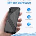 Compatible with iPhone 11 Case, Protective Non-Slip TPU Case with Grips, Anti Scratch Shockproof Drop Resistant Full Body Soft Cover for iPhone 11 6.1 inch (Black)