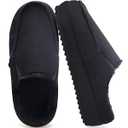 KuaiLu Womens Clog Slippers Cozy Suede Warm Plush Lined Arch Support Faux Fur House Ladies Bedroom Slippers Comfy Orthotic Memory Foam Plantar Fasciitis Home Indoor Outdoor Shoes Black US8