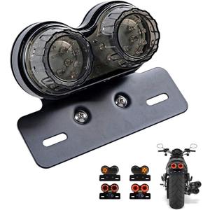 Anki HappiGo ANKIA 40-LED 40W Motorcycle Tail Light Integrated Running Lamp Brake&Turn Signal Light with License Plate Bracket for Harly Motorcycle Street Bike Cruiser Chopper (Black)