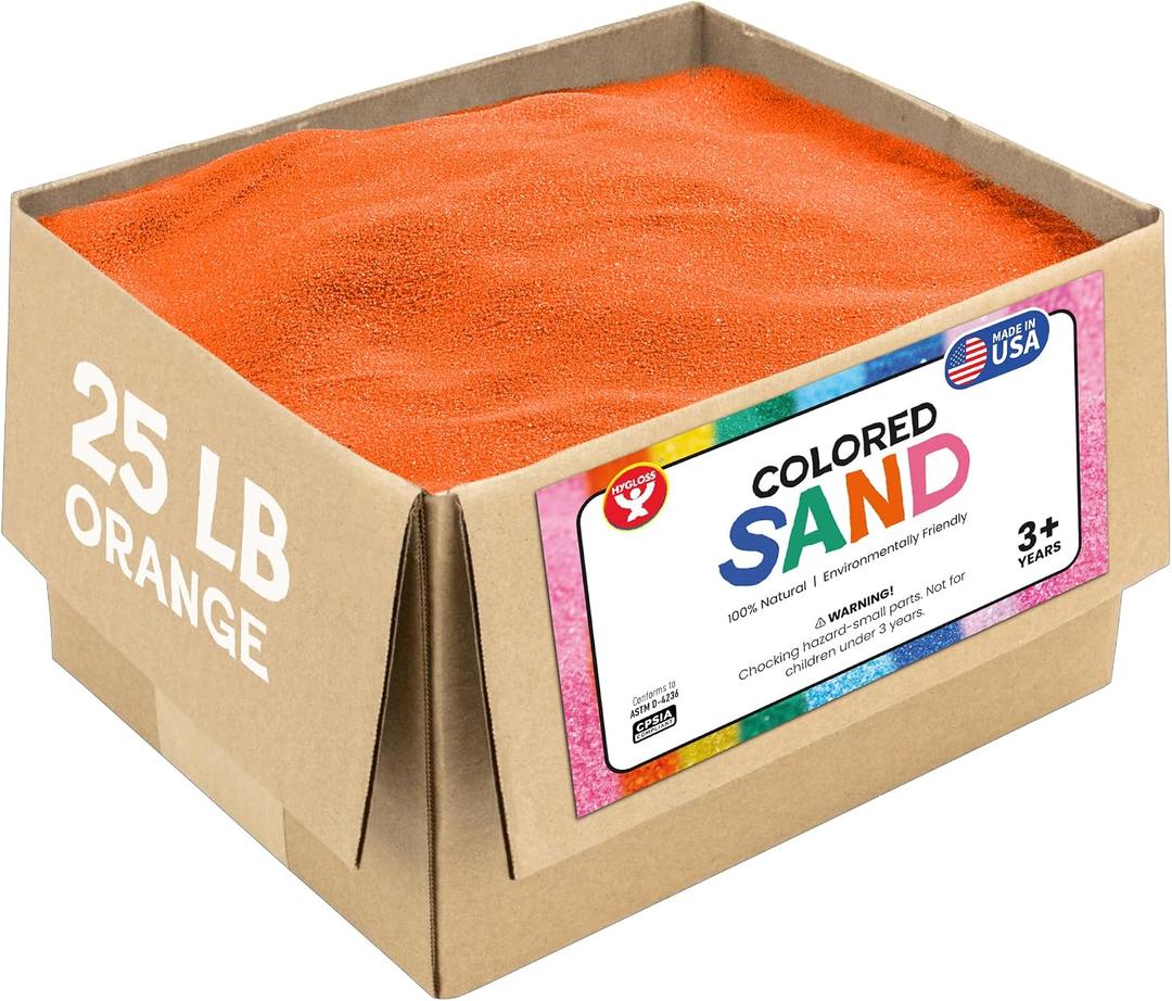 Hygloss 1 box Colored Sand for Crafts, 25 lb, Orange, 25-Pound