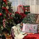 Pink Cute Christmas Pillow Covers 12x20 Inch, Trendy Cute Pink Christmas Decorations Pillows, Decorative Throw Pillow Case, Xmas Lumbar Cushion Covers for Home Party Room Bed Couch Sofa