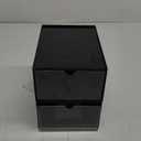 Youngever 2 Pack Stackable Makeup Organizer Drawers, 9" x 6.5" x 4" Cosmetic Storage Organizers (Black)