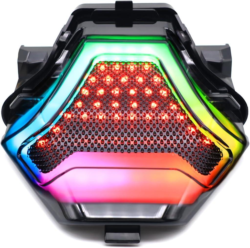 RGB Motorcycle Tail Light: Brake Light Integrated Turn Signals for Motorcycles, Led Motorcycyle Taillight With Wireless APP, Motor Accessories for YAMAHA Yzf R3 Mt07 Fz07(Not Fit for Year of 2025)