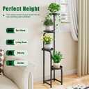 INGIORDAR Plant Stand Indoor Outdoor 4 Tier Metal Plant Shelf for Multiple Plants Corner Flower Holders for Living Room Balcony Bedroom Patio Garden, Black (Black, 4-Tier)