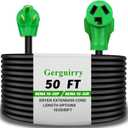 Gerguirry 3 Prong 50 Feet Dryer Extension Cord, 30 Amp NEMA 10-30P to 10-30R Heavy Duty Cord, Use for Dryer Power Extension and Level 2 EV Charging, 125 Volt/250 Volt 10-AWG Gauge, ETL Listed