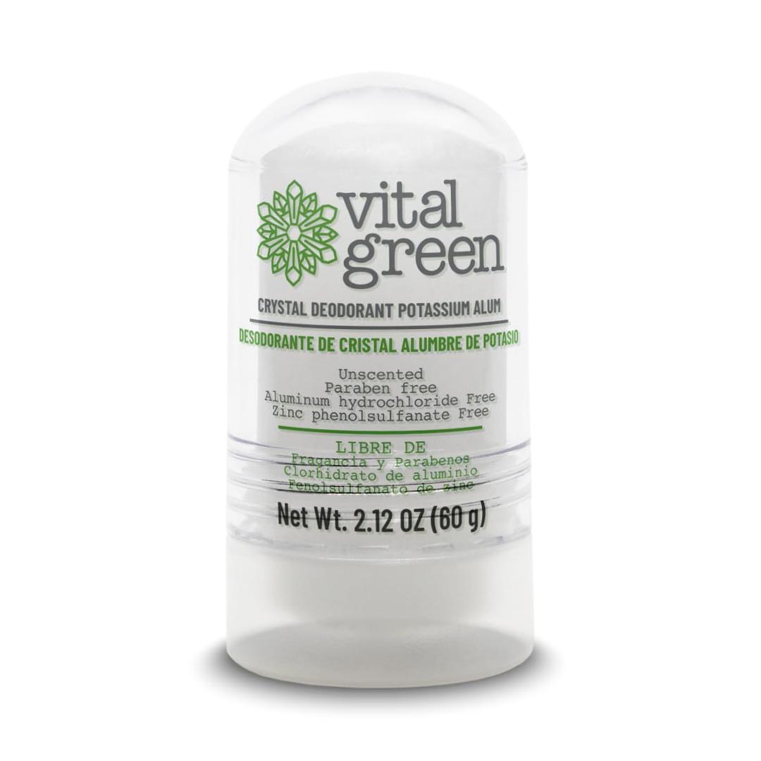 Vital Green Thai Crystal Potassium Alum Deodorant, Unscented, 60g, 1pk