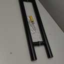 Matte Black Round Barn Door Handles 12"/16"/18"/24"/36"/48"/59'', Pull Push Long French Door Handle Double Sided, Large Front Exterior Shower Door Pull Handles