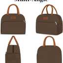Coobiiya Lunch Bag Women, Lunch Box for Women Adult Men, Small Leakproof Cute Lunch Tote Large Capacity Reusable Insulated Cooler Lunch Container for Work/Office/Picnic/Travel-Brown