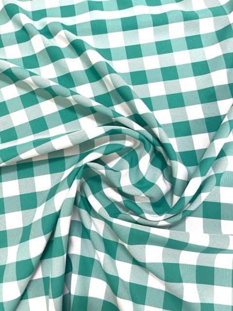 1" Checkered Gingham PolyPoplin Fabric by The Yard - 96x30 Inch Wide for Sewing, Quilting, Tablecloths, Curtains, Apparel, Crafting, DIY Projects