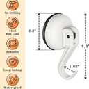 Ofiray-home Wreath Hangers, 2 Pack Heavy Duty Wreath Hangers for Front Doors/Windows/Over Door, No Drill & Reusable Suction Cup Hooks for Bedroom, RV, Bathroom and Home Storage Hooks(White)
