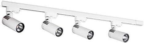 UPO 4-LED Track Lighting kit, 3000 Lumens 4000K,Ceiling Spot Lighting for Kitchen, Living Room, Bedroom Adjustable Track Head Easy Installation, LED Bulbs Included,White
