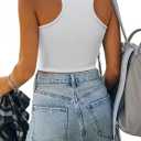 Womens Western Sparkly Fringe Sleeveless Crop Tops Cowgirl Going Out Cropped Tank Tops with Glitter Tassel (White, XL)