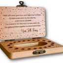 Tooth Fairy Keepsake Box for Girls & Boys, Tooth Fairy Box for 20 Baby Teeth, Wooden Tooth Storage & Saver Box for Lost Teeth, Tooth Fairy Gifts for Birthday (Natural Beech)