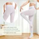MGANG Medical Compression Pantyhose for Women & Men, 20-30mmHg Graduated Compression Support Tights, Open Toe, Opaque Waist High Compression Stockings for Edema, Varicose Veins, Flight, DVT, White XXL