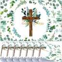Tenceur 100 Pcs First Communion Paper Placemats Religious Disposable Placemats God Bless Treat Placemats for Boys and Girls Baptism Christenings Easter Weddings Holiday Birthday Party Supplies