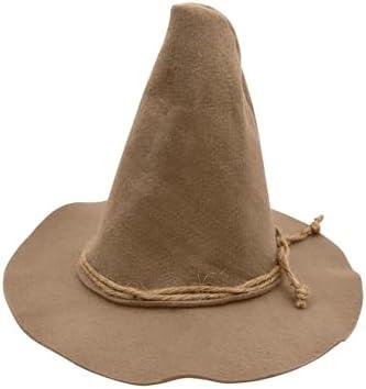 Nicky Bigs Novelties Witch Wizard Hat for Adults, Felt Oktoberfest Hat, Scarecrow Hats Costumes Accessory, Brown 
