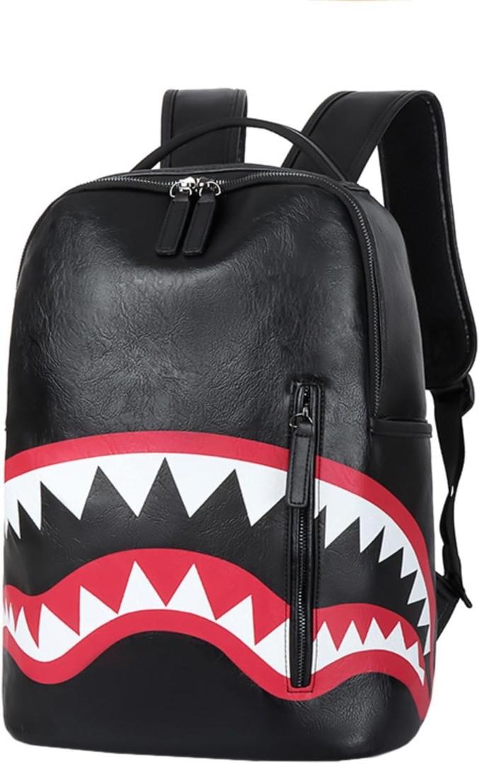 Vintage Stylish Backpack - Laptop PU Leather Rucksack, Lightweight Commuter & Travel Bag, Unisex Fashion Daypack (Black, One Size)
