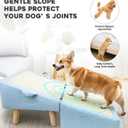 Dog Ramp for Small Dogs and Cats – 2-in-1 Dog Ramp for Couch and Low Bed, 16.5'' Foldable Wooden Pet Ramp, Sturdy Multi-Use Split Ottoman Design, Light Blue