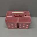 Portable Shower Caddy Plastic Shower Basket Organizer Divided Bathroom Caddy Storage Cleanning Caddy Tote with Handle for College, Dorm Room, Kitchen, Pink