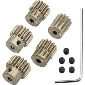 ShareGoo 7075 Aluminum Alloy 32DP 3.175mm Pinion Gear Sets 12T 13T 14T 15T 16T Motor Gears Fit 3.175mm (1/8-Inch) Shaft Compatible with HPI Losi Axial Traxxas Tamiya 1/10 RC Car,5Pack