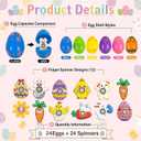Yquqwn 24 Pcs Easter Fidget Spinners Pre-filled Easter Eggs Set Novelty Spinning Tops for Egg Hunt Stuffers and Basket Fillers Party Favors for Holiday Classroom Prizes