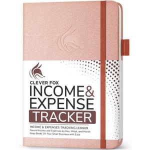 Clever Fox Income & Expense Tracker  Accounting & Bookkeeping Ledger Book for Small Business  1-Year Record Notebook, A5 (Rose Gold)