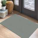 EARTHALL Washable Area Rug 2x3 Ft Non Slip Rugs for Entryway Braided Small Throw Rugs with Rubber Backing Door Mat Indoor Outdoor Entrance Rug for Kitchen Foyer Front Door, Green/Grey